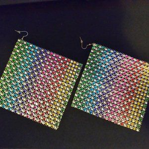 Fun and Sassy Retro-style Miulticolor Oversized Earrings